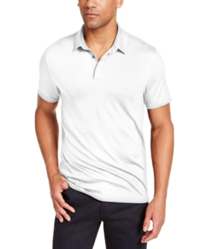 Shop Alfani Men's Alfatech Stretch Solid Polo Shirt, Created For Macy's In Bright White