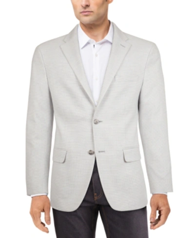 Shop Tommy Hilfiger Men's Modern-fit Patterned Blazer In Grey/white Check