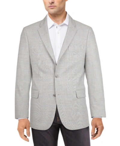 Shop Tommy Hilfiger Men's Modern-fit Patterned Blazer In Grey/blue Plaid