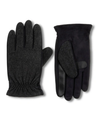 Shop Isotoner Signature Isotoner Men's Lined Casual Touchscreen Gloves In Dark Charcoal