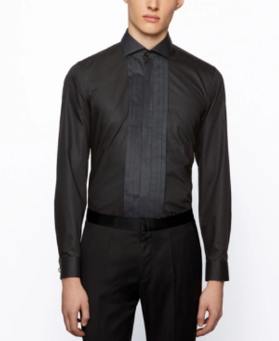 Shop Hugo Boss Boss Men's Jalvin Slim-fit Evening Shirt In Black