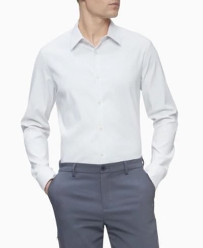 Shop Calvin Klein Men's Move 365 Solid Button-down Shirt In Brilliant White