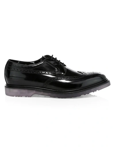 Shop Paul Smith Men's Crispin Brogue Patent Leather Dress Shoes In Black