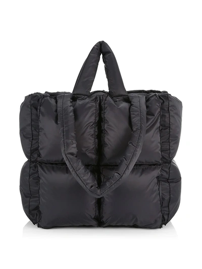 Shop Off-white Women's Small Quilted Puff Tote In Anthracite