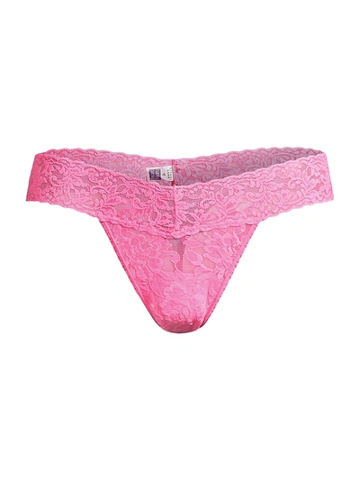 Shop Hanky Panky Women's Signature Lace Low-rise Lace Thong In Venetian Pink