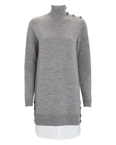 Shop Veronica Beard Soval Layered Sweater Dress In Grey