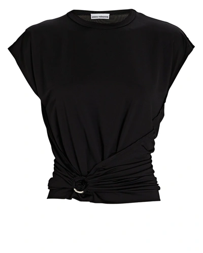 Shop Paco Rabanne Ruched Jersey T-shirt In Black