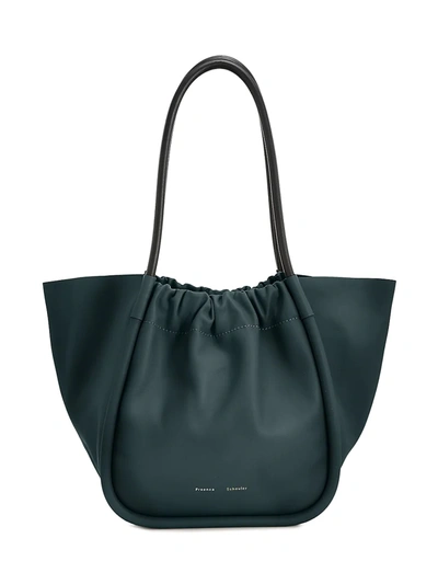 Shop Proenza Schouler Women's Ruched Leather Tote In Petrol Green