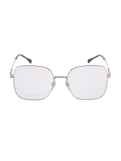 Shop Gucci Women's  Logo 55mm Square Optical Glasses In Gold