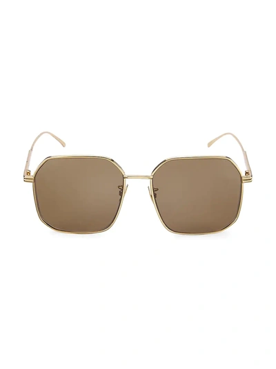 Shop Bottega Veneta Women's Dna 58mm Square Sunglasses In Gold