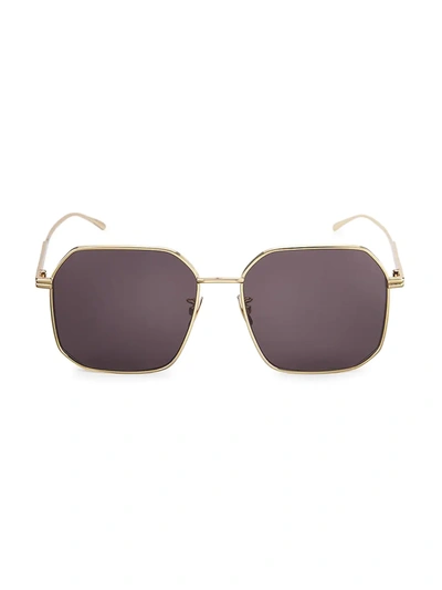 Shop Bottega Veneta Women's Dna 58mm Square Sunglasses In Gold