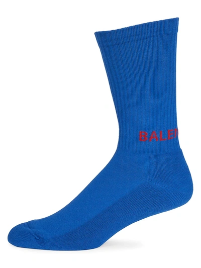 Shop Balenciaga Men's Logo Tennis Socks In Blue Red