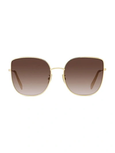 Shop Celine 59mm Metal Cat Eye Sunglasses In Gold