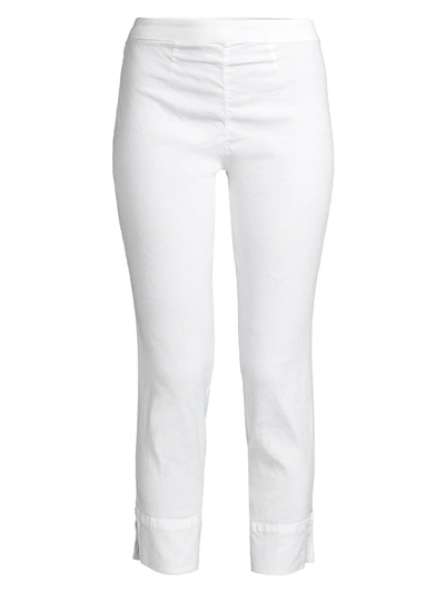 Shop 120% Lino Women's Side Zip Capri Pants In White