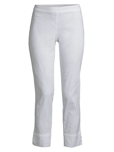 Shop 120% Lino Women's Side Zip Capri Pants In Silver Fade