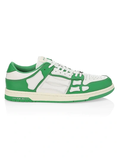 Shop Amiri Men's Skeleton Bone Low-top Sneakers In Green White