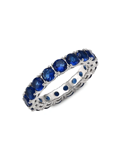 Shop Adriana Orsini Women's Sterling Silver & Blue Cubic Zirconia Eternity Band Ring