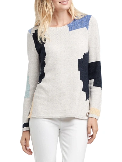 Shop Nic + Zoe Easy Pieces Colorblocked Sweater In Blue Multi