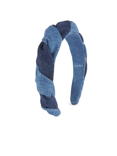 Shop Gaios Contemporary Whirl Denim Headband In Dark Blue