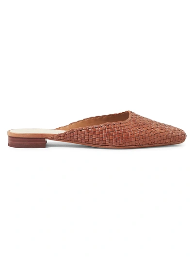 Shop Loeffler Randall Zosia Square-toe Woven Leather Mules In Brown