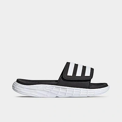 Shop Adidas Originals Adidas Men's Duramo Sl Slide Sandals In Core Black/cloud White/cloud White