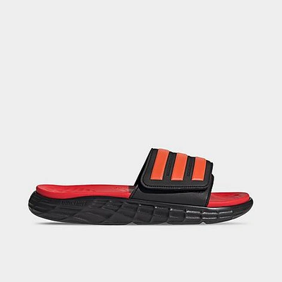 Shop Adidas Originals Adidas Men's Duramo Sl Slide Sandals In Core Black/solar Red/vivid Red