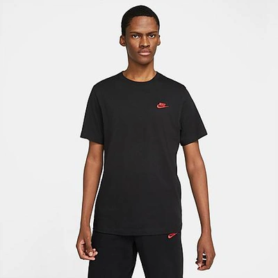 Shop Nike Sportswear Club T-shirt In Black/university Red