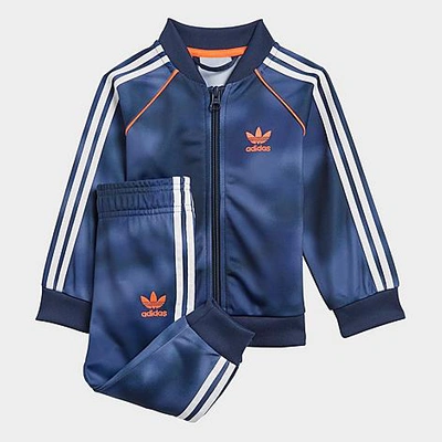 Shop Adidas Originals Adidas Boys' Infant And Toddler Originals Allover Print Camo Sst Track Suit In Crew Blue/multicolor/solar Red