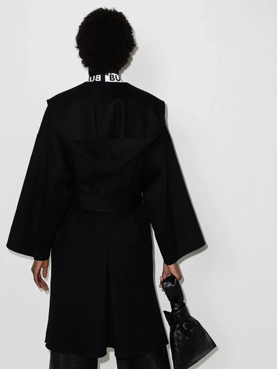 Shop Loewe Oversized Belted Coat In Black