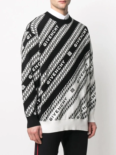 Shop Givenchy Chain Logo-print Knitted Jumper In Black