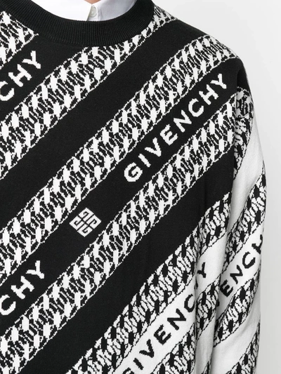 Shop Givenchy Chain Logo-print Knitted Jumper In Black