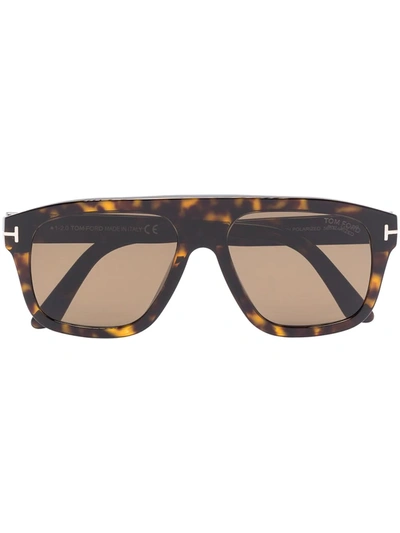 Shop Tom Ford Ft0777 Square-frame Sunglasses In Brown