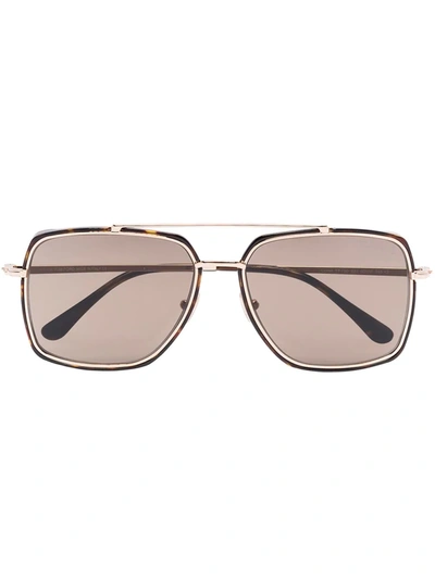 Shop Tom Ford Ft0750 Square-frame Sunglasses In Brown