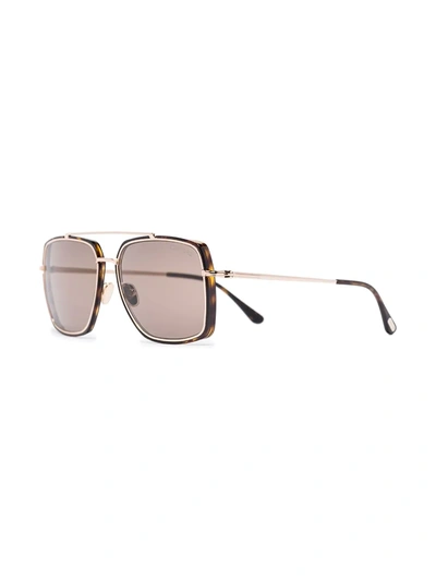 Shop Tom Ford Ft0750 Square-frame Sunglasses In Brown