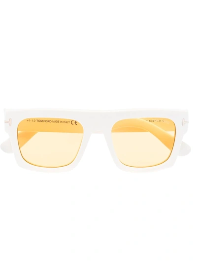 Shop Tom Ford Ft0711 Square-frame Sunglasses In White