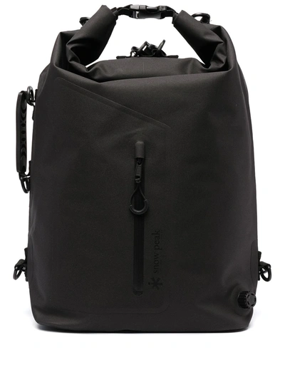 Shop Snow Peak Dry Waterproof Zipped Backpack In Black