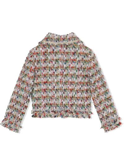Shop Dolce & Gabbana Button-up Tweed Jacket In Neutrals