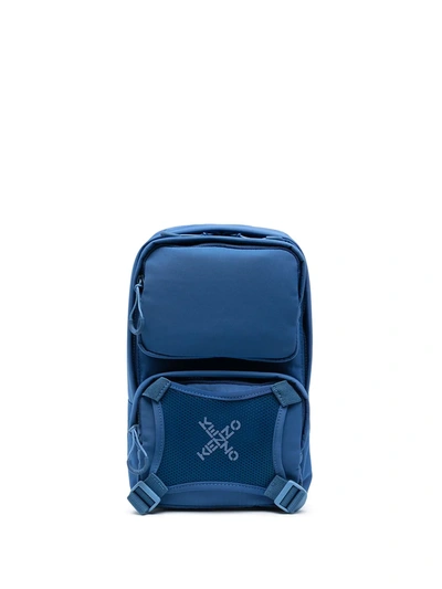 Shop Kenzo One Strap Backpack In Blue