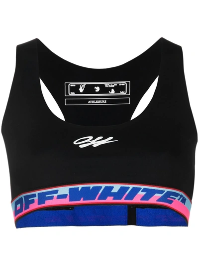 Shop Off-white Logo-tape Cropped Top In Black