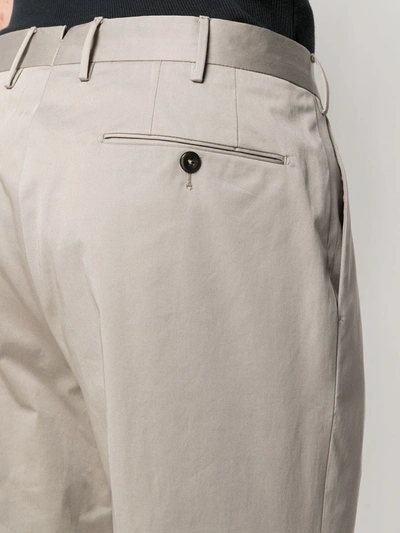 Shop Pt01 Cropped Chino Trousers In Neutrals