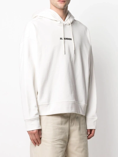 Shop Jil Sander Logo-print Hoodie In White