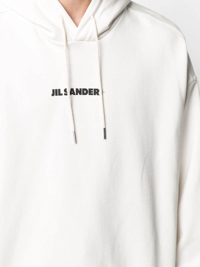 Shop Jil Sander Logo-print Hoodie In White