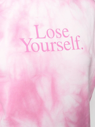 Shop Rabanne Slogan Tie-dye Hoodie In Pink