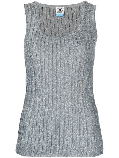 Shop M Missoni Ribbed Knit Tank Top In Blue