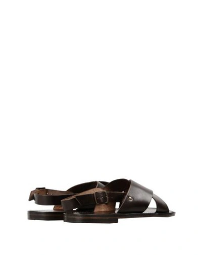Shop L'artigiano Del Cuoio Man Sandals Dark Brown Size 9 Calfskin