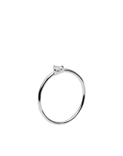 Shop P D Paola An White Heart Woman Ring Silver Size 5.75 925/1000 Silver