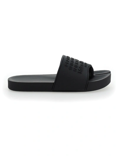 Shop Maison Margiela Slide Sandals In Black