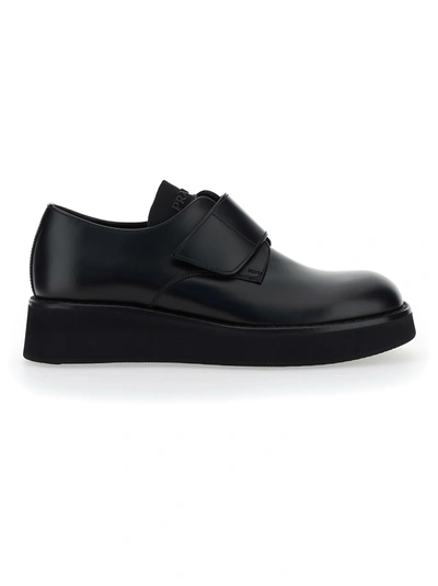 Shop Prada Derby Shoes In Black