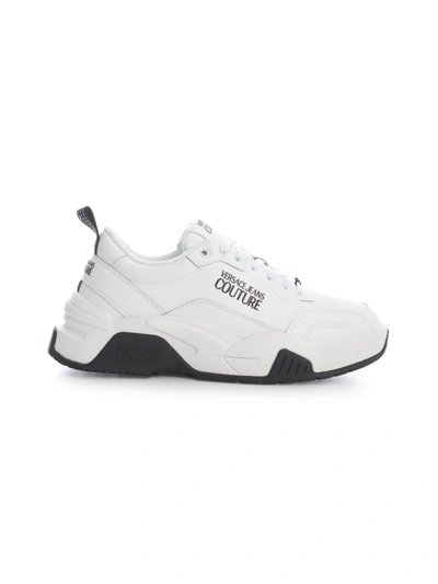 Shop Versace Jeans Couture Fire1 Sneakers In Bianco Ottico