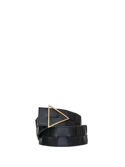 Shop Bottega Veneta Triangular Belt In Black Gold